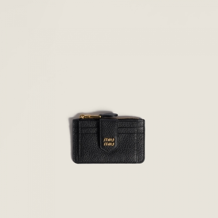 Miu Miu Leather card holder Black