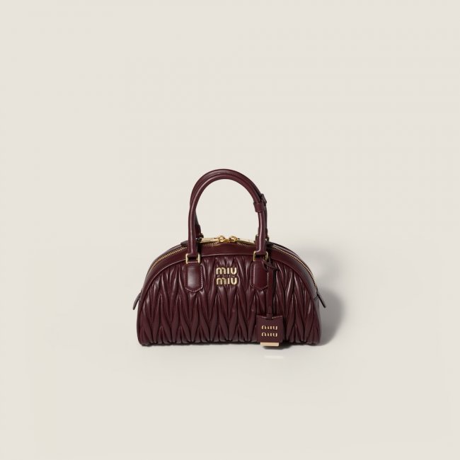 Miu Miu Arcadie matelassé nappa leather bag Burgundy