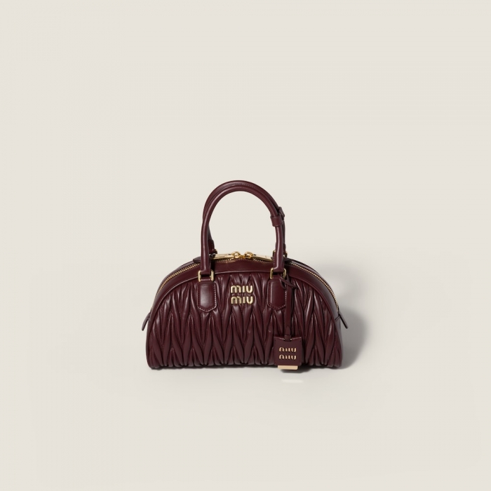 Miu Miu Arcadie matelassé nappa leather bag Burgundy