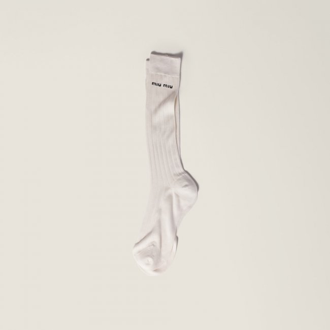 Miu Miu Silk socks White