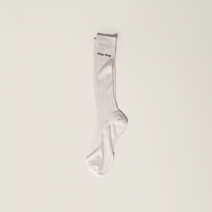 Miu Miu Silk socks White