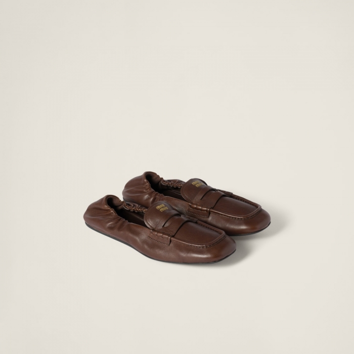 Miu Miu Ruches nappa leather loafers Briarwood