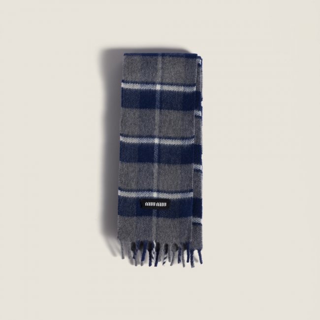 Miu Miu Wool and cashmere scarf - Slate/LightBlue