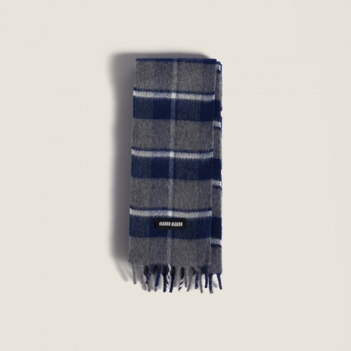 Miu Miu Wool and cashmere scarf - Slate/LightBlue