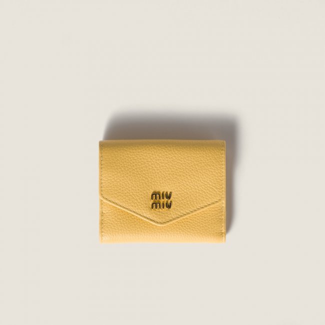 Miu Miu Small leather wallet Yellow