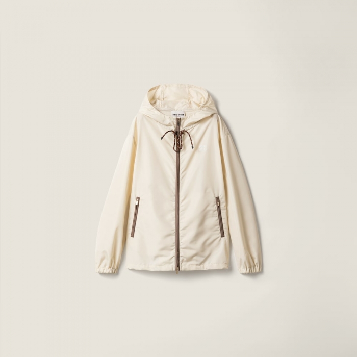 Miu Miu Technical fabric blouson jacket Vanilla