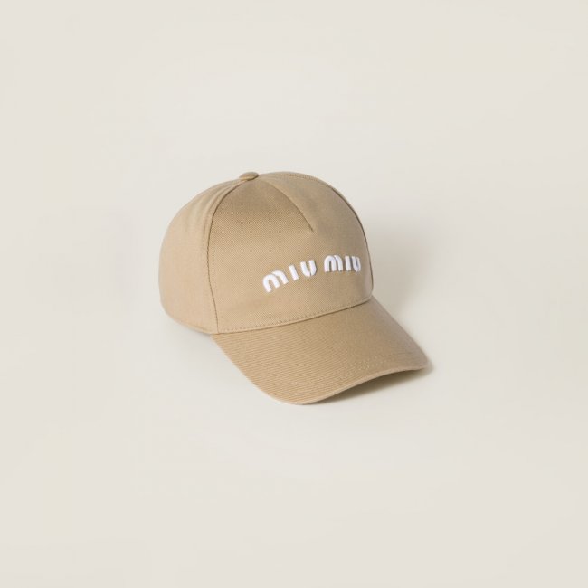 Miu Miu Drill baseball cap - Khaki/White