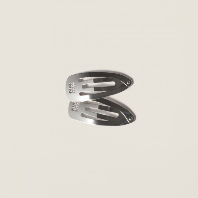 Miu Miu Metal hair clips - Steel Gray