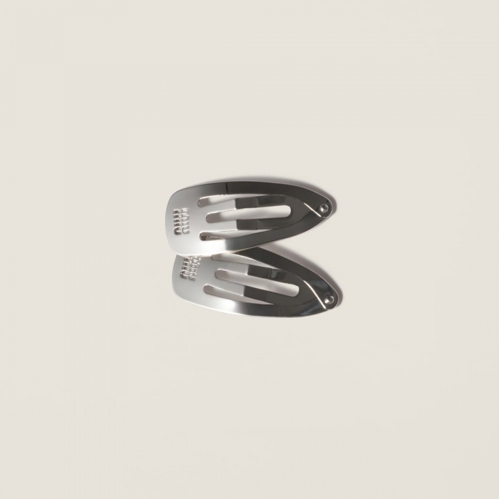 Miu Miu Metal hair clips - Steel Gray