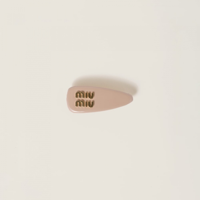 Miu Miu Patent leather hair clip - Powder Pink