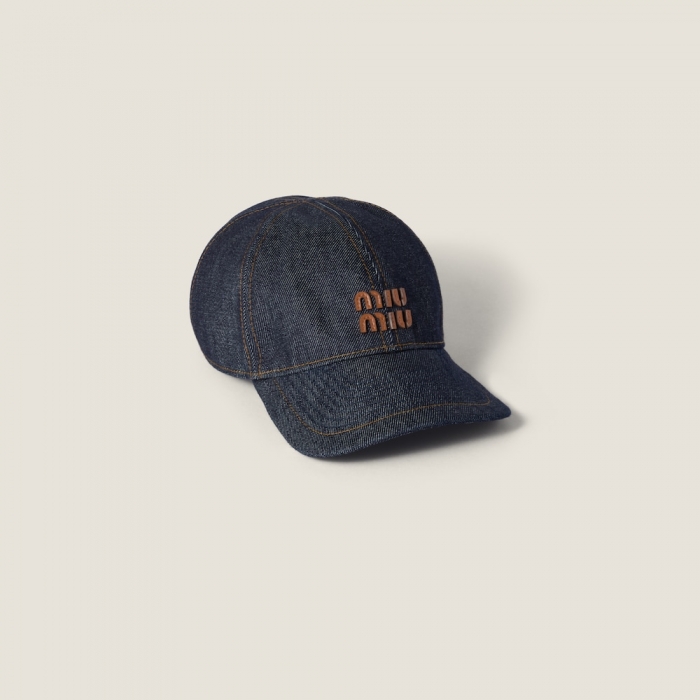 Miu Miu Denim baseball cap - Blue/Brandy