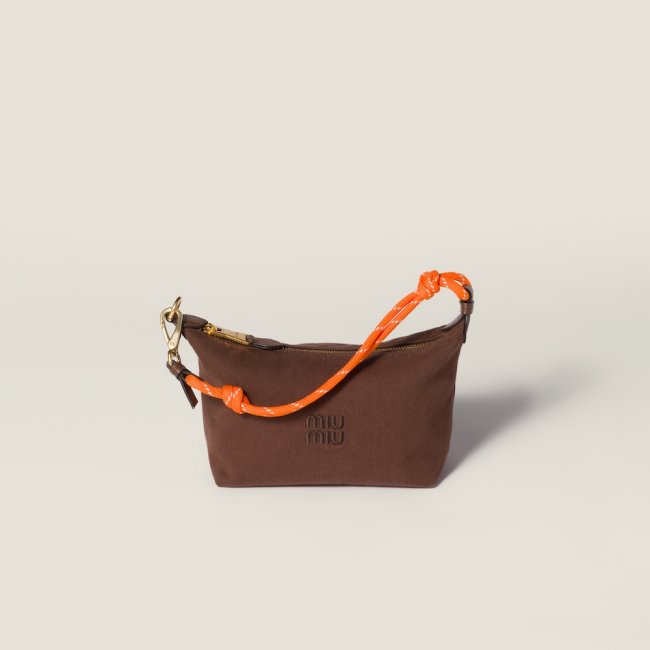 Miu Miu Gabardine pouch - Cocoa Brown/Orange Miu Miu Gabardine pouch - Cocoa Brown/Orange