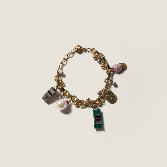 Miu Miu Metal charm bracelet Gold / Multicolor