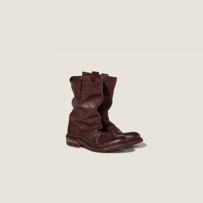 Miu Miu Calf leather booties Coffee