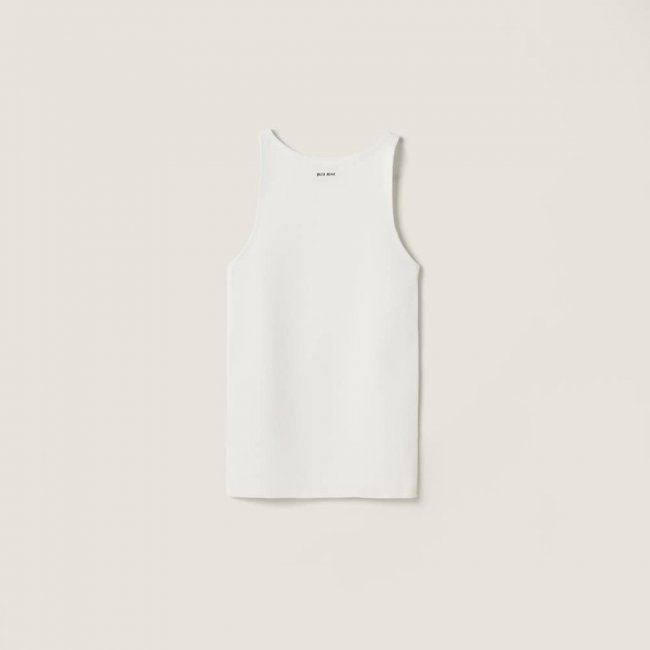 Miu Miu Cotton knit tank top White