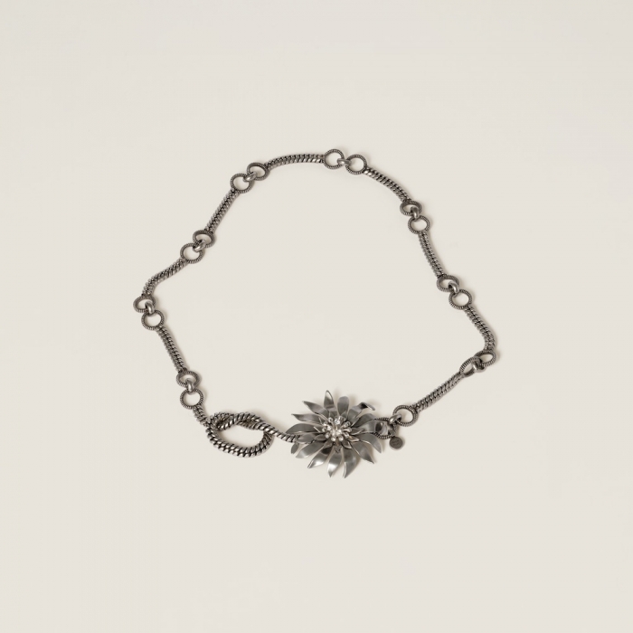 Miu Miu Metal belt with crystals - Silver