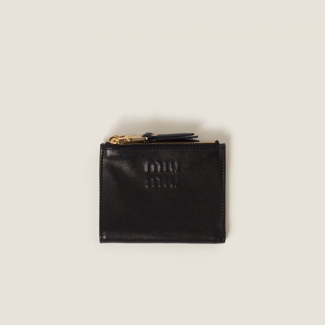 Miu Miu Small nappa leather wallet Black