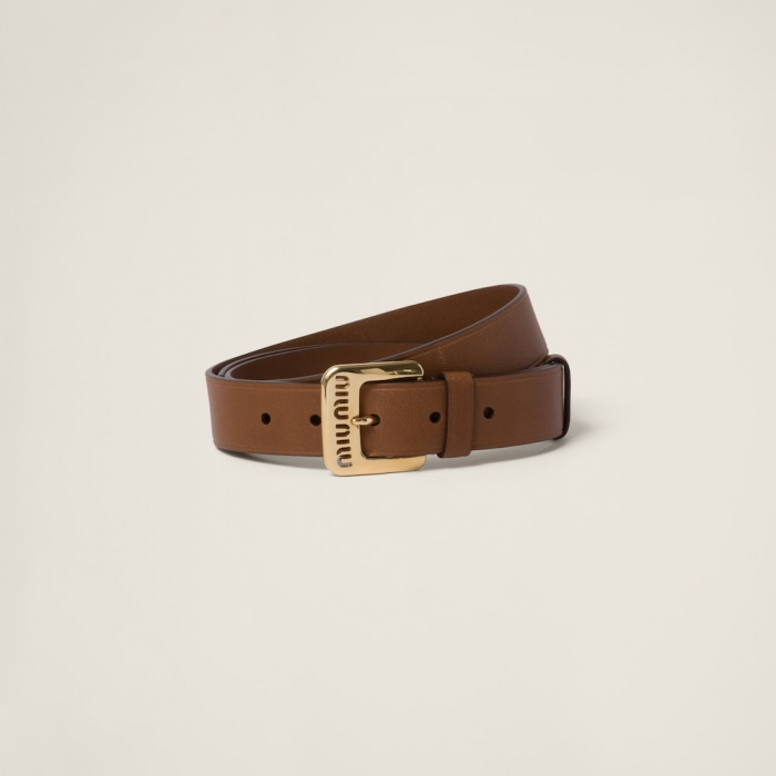 Miu Miu Nappa leather belt - Oak