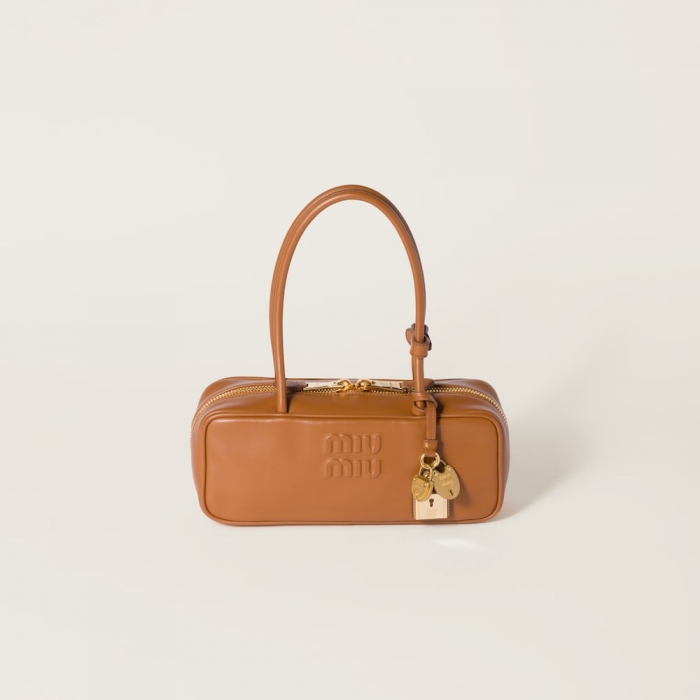 Miu Miu Beau leather bag Cognac