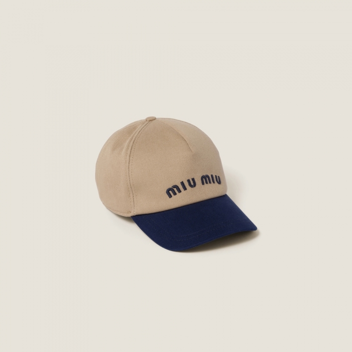 Miu Miu Drill baseball cap - Khaki/Royal blue