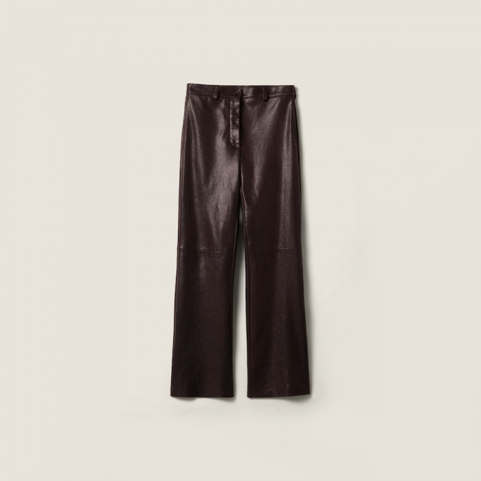 Miu Miu Leather pants Dark Brown