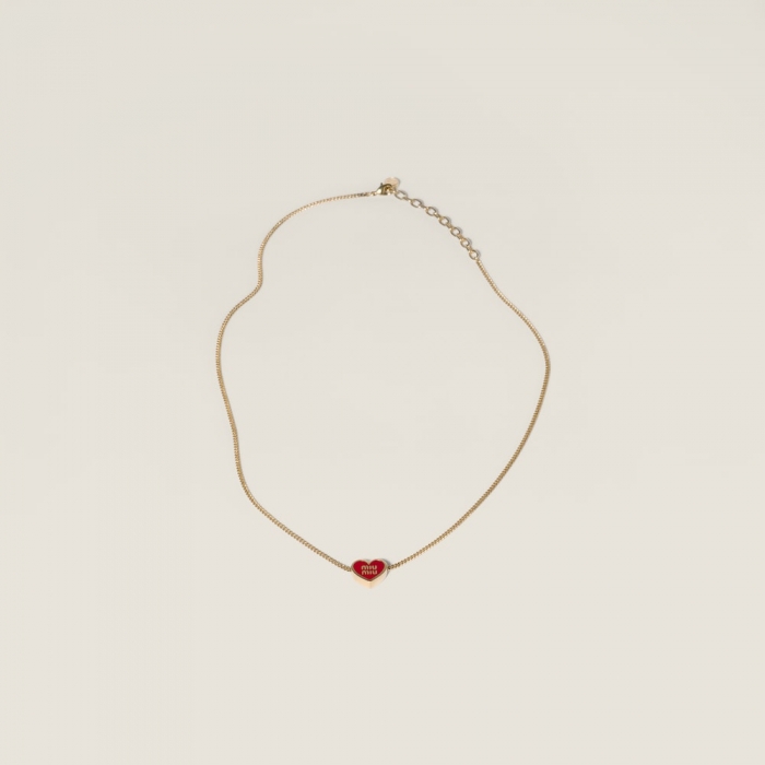 Miu Miu Metal necklace Gold / Red