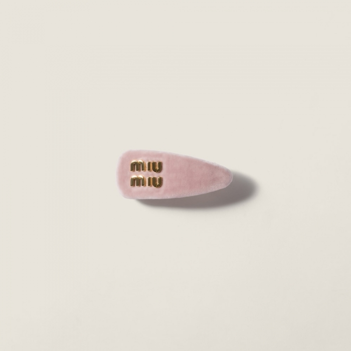 Miu Miu Velvet hair clip - Alabaster Pink