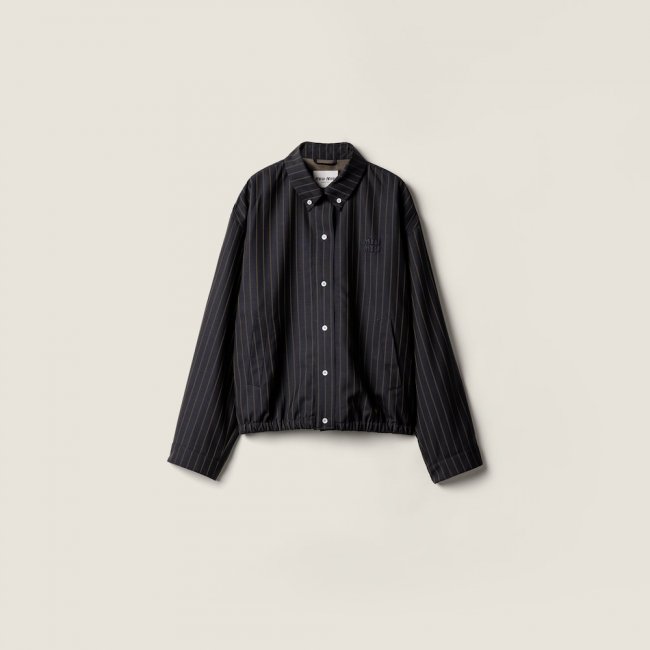 Miu Miu Pinstriped blouson jacket Navy
