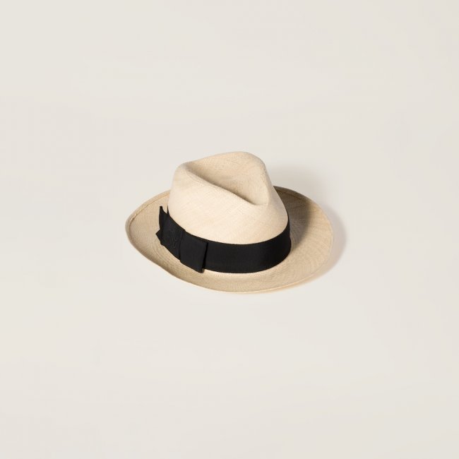 Miu Miu Raffia hat - Tan/Black
