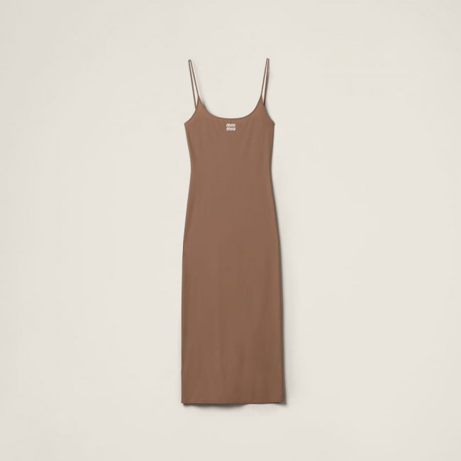 Miu Miu Stretch jersey dress Khaki