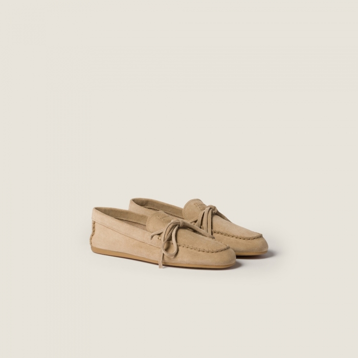 Miu Miu Suede loafers Desert Beige