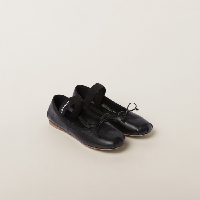 Miu Miu Leather ballerinas Black