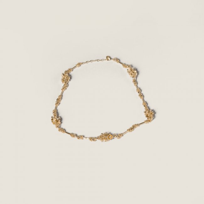 Miu Miu Metal necklace with crystals Gold / Crystal