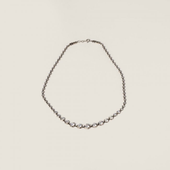 Miu Miu Metal necklace with crystals Silver