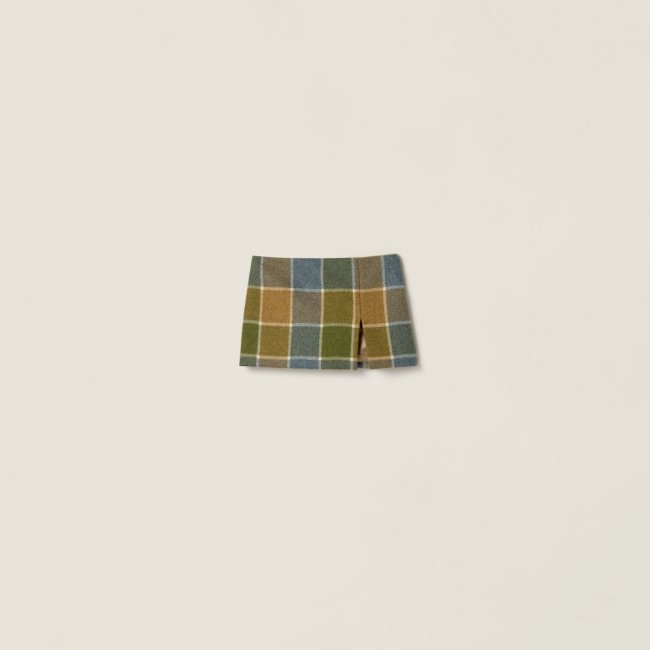Miu Miu Checked miniskirt Camel / Aviator Blue
