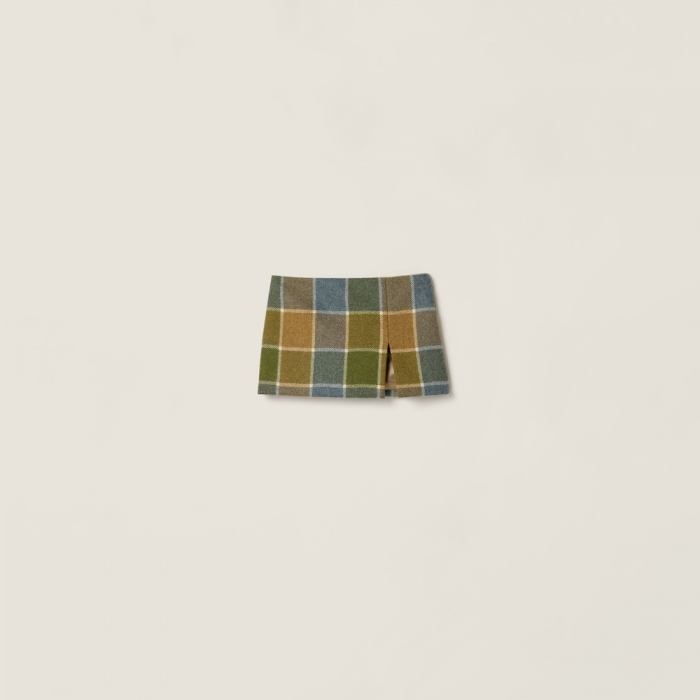 Miu Miu Checked miniskirt Camel / Aviator Blue