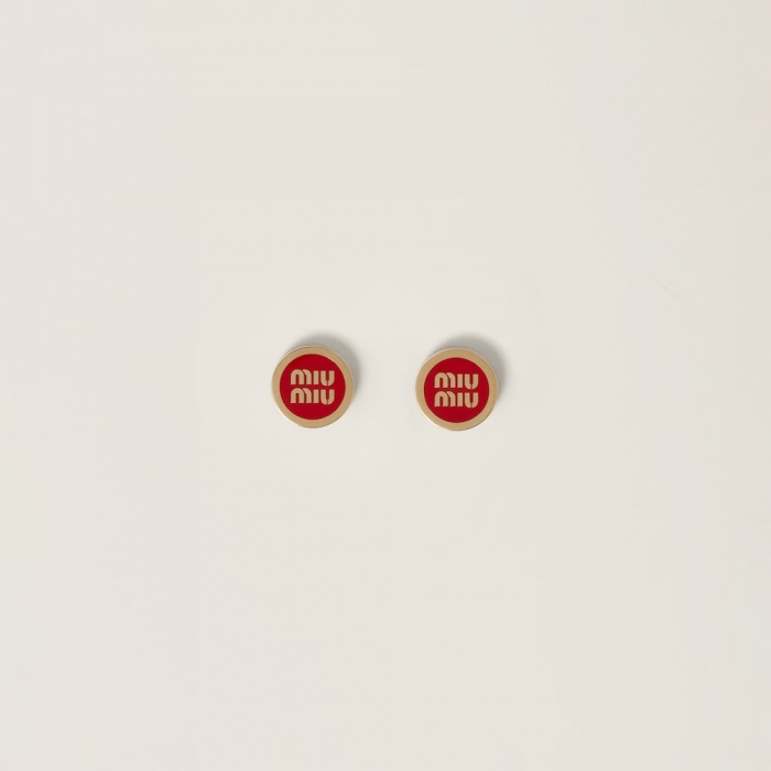 Miu Miu Enameled metal earrings Red
