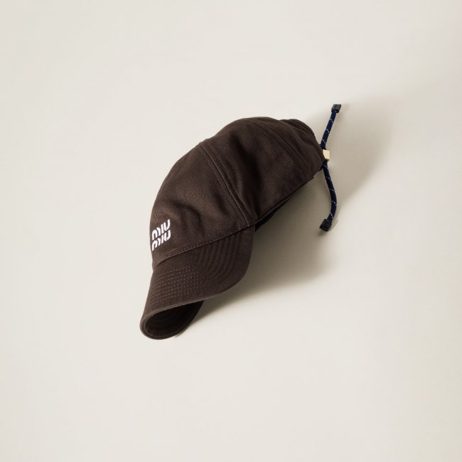 Miu Miu Denim baseball cap - Dark Brown/Iris