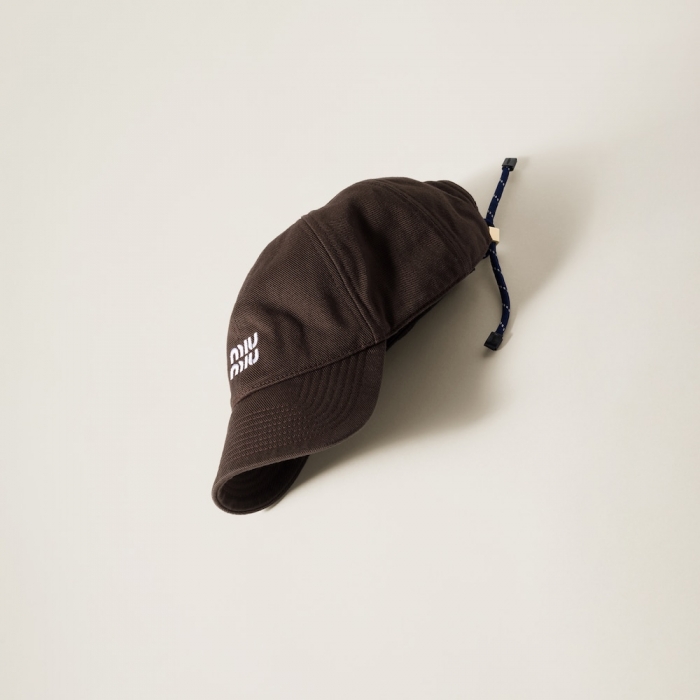 Miu Miu Denim baseball cap - Dark Brown/Iris