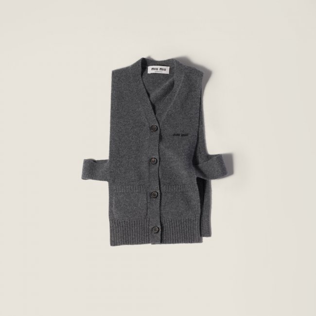 Miu Miu Cashmere cardigan vest Slate Gray