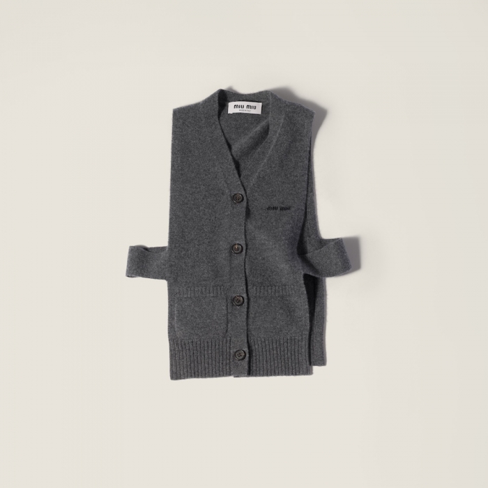 Miu Miu Cashmere cardigan vest Slate Gray