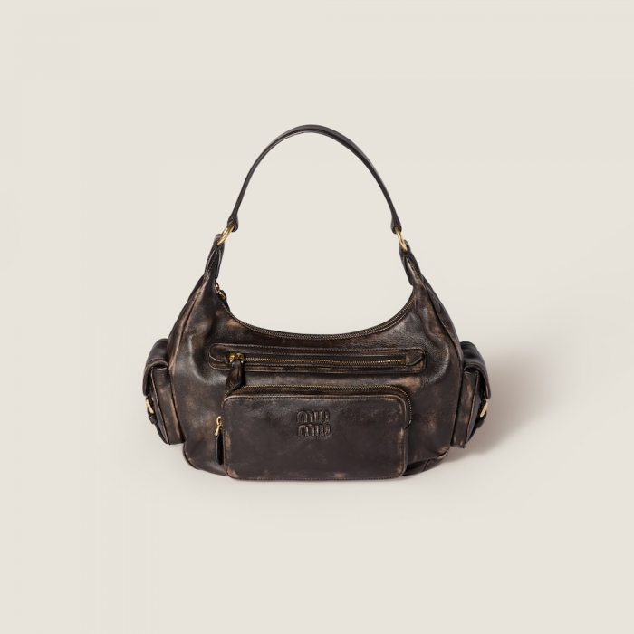 Miu Miu Pocket nappa leather bag Coffee
