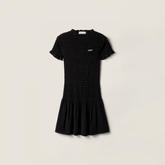 Miu Miu Georgette mini-dress Black