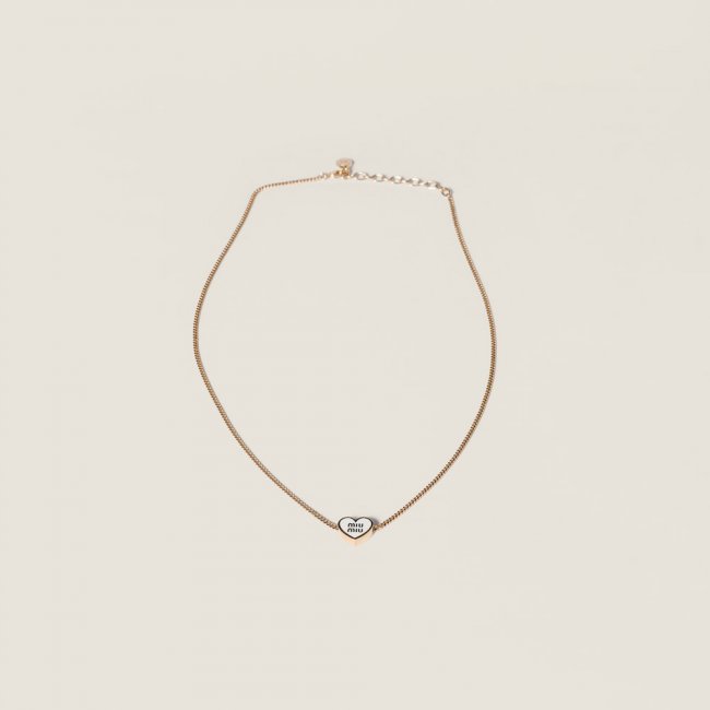 Miu Miu Metal necklace Gold / White