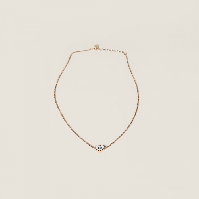 Miu Miu Metal necklace Gold / White