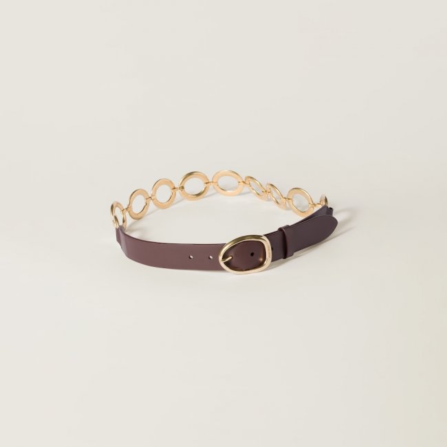 Miu Miu Leather and metal belt - Briarwood