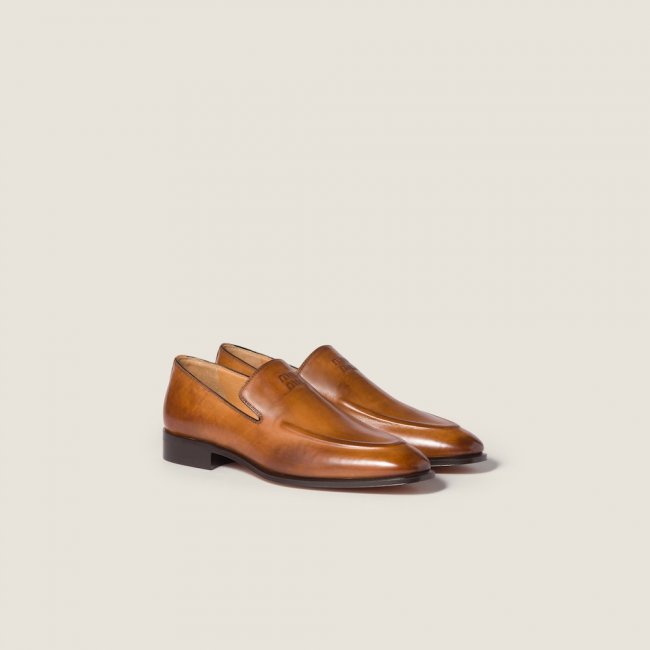 Miu Miu Leather loafers Cognac