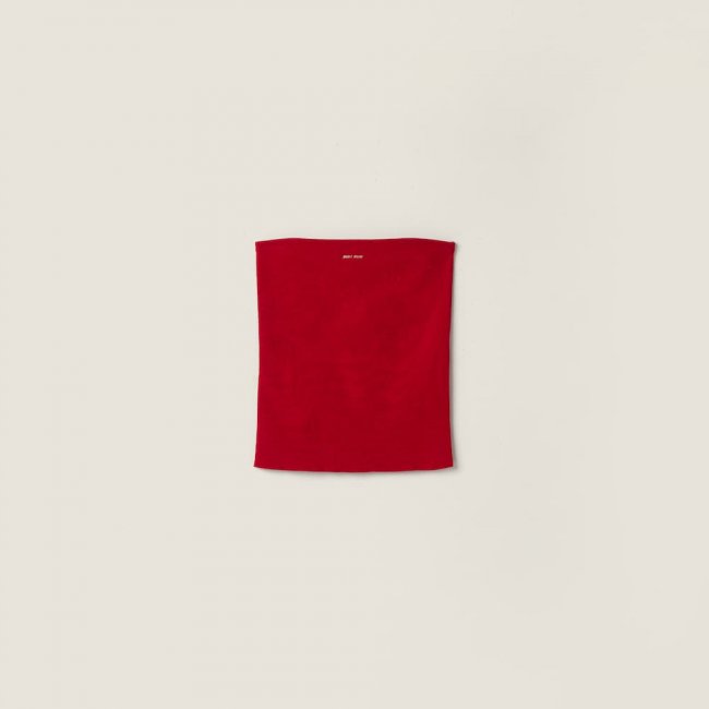 Miu Miu Cotton knit tube top Red