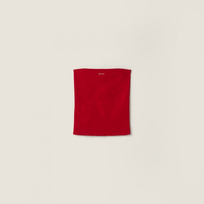 Miu Miu Cotton knit tube top Red