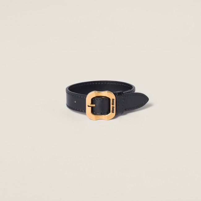 Miu Miu Leather bracelet Black